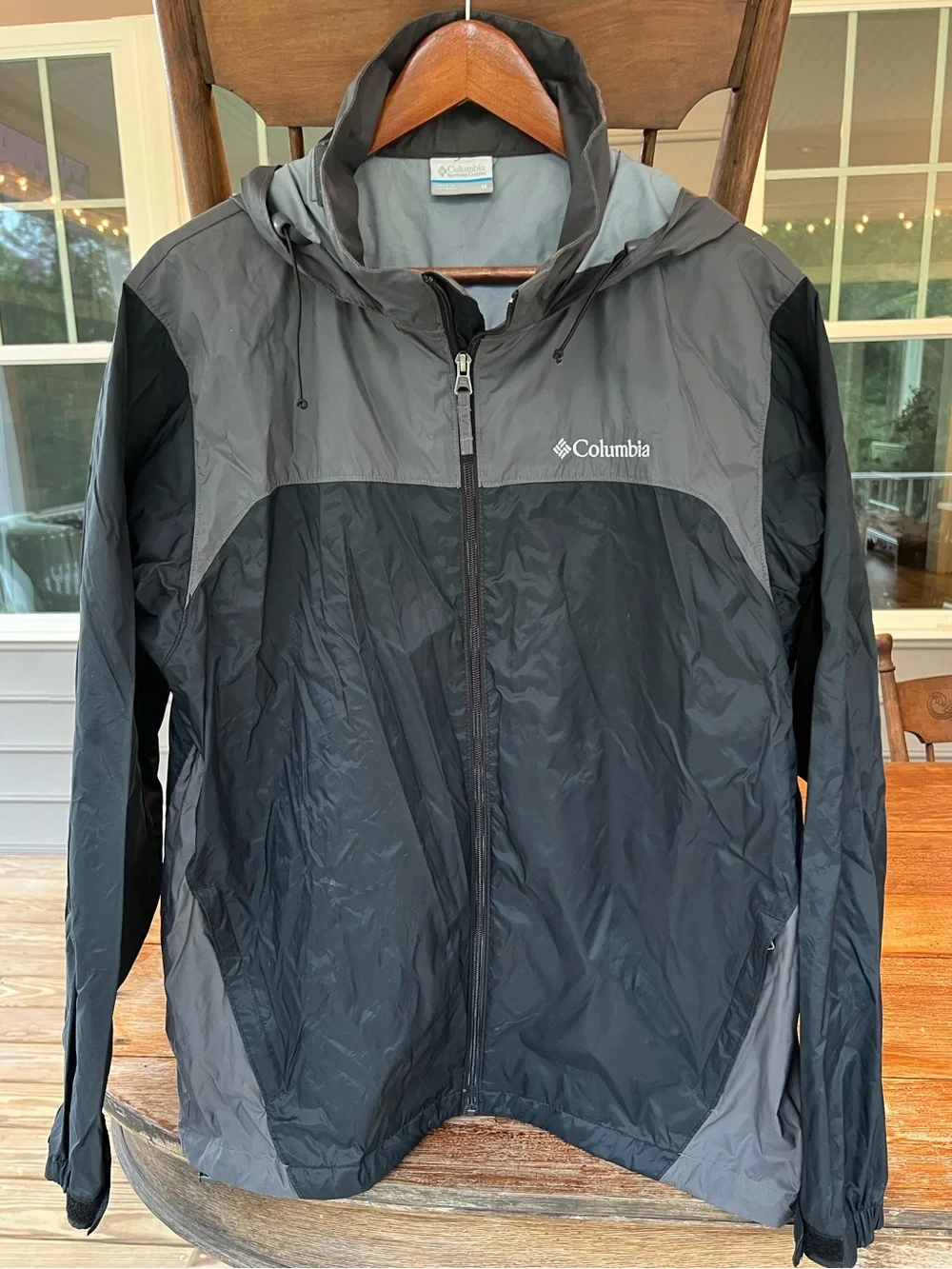 Colombia Jacket Glennaker Lake II Rain Lightweight Windbreaker Black Gray M - Picture 3 of 16